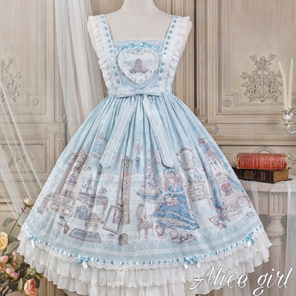 Blue and White Printed Dress